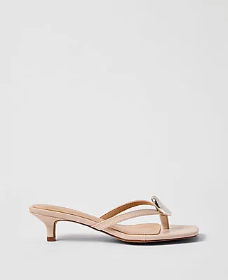Ann Taylor Leather Flip Flop Heeled Sandal sold by Ann Taylor