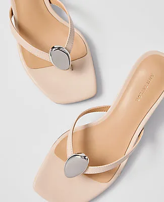 Ann Taylor Leather Flip Flop Heeled Sandal sold by Ann Taylor product image thumbnail 2