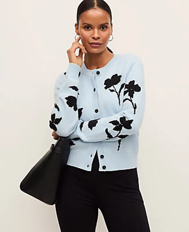 Ann Taylor Petite Floral Jacquard Cardigan sold by Ann Taylor