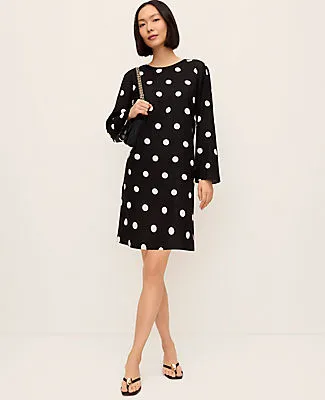 Ann Taylor Petite Dotted Linen Blend Shift Dress sold by Ann Taylor