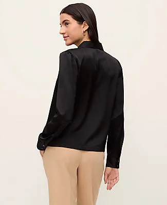 Ann Taylor Satin Notched Collar Blouse sold by Ann Taylor product image thumbnail 2