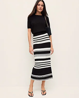 Ann Taylor Striped Midi Sweater Skirt sold by Ann Taylor