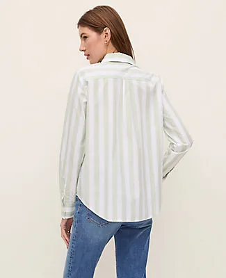 Ann Taylor Weekend Collection Striped Relaxed Perfect Shirt sold by Ann Taylor product image thumbnail 2