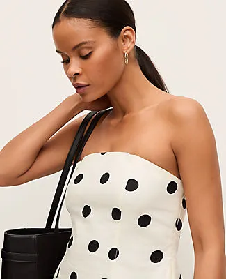 Ann Taylor Dotted Strapless Linen Blend Top sold by Ann Taylor