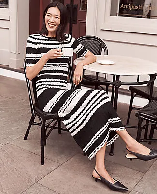 Ann Taylor Petite Striped Pointelle Sweater Tee sold by Ann Taylor product image thumbnail 3