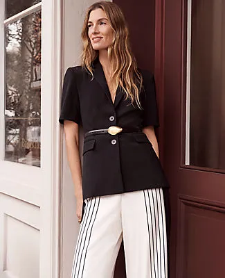 Ann Taylor The Petite Fitted Belted Blazer in Crepe sold by Ann Taylor product image thumbnail 3