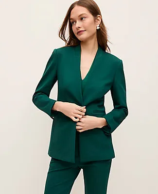 Ann Taylor The Petite Collarless Blazer in Ponte sold by Ann Taylor