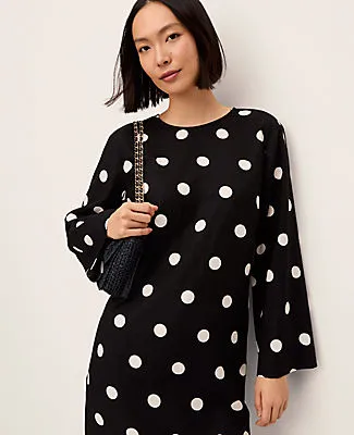 Ann Taylor Dotted Linen Blend Shift Dress sold by Ann Taylor product image thumbnail 3