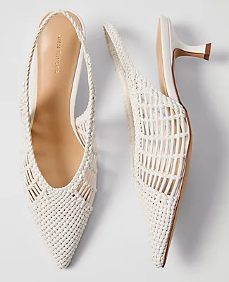 Ann Taylor Woven Nip Toe Slingback Pumps sold by Ann Taylor product image thumbnail 2