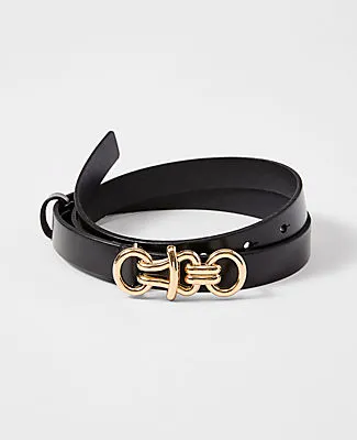 Ann Taylor Leather Sculptural Buckle Belt sold by Ann Taylor