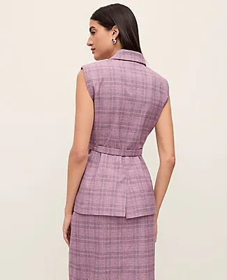 Ann Taylor Petite Plaid Belted Vest sold by Ann Taylor product image thumbnail 2