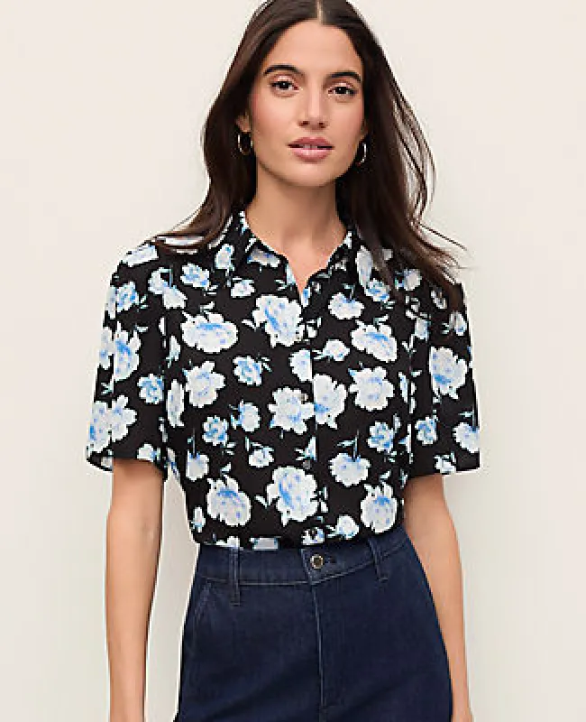 Ann Taylor Petite Floral Button Down Shirt made by Ann Taylor