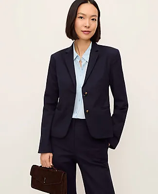 Ann Taylor The Petite Two-Button Blazer in Stretch Cotton sold by Ann Taylor