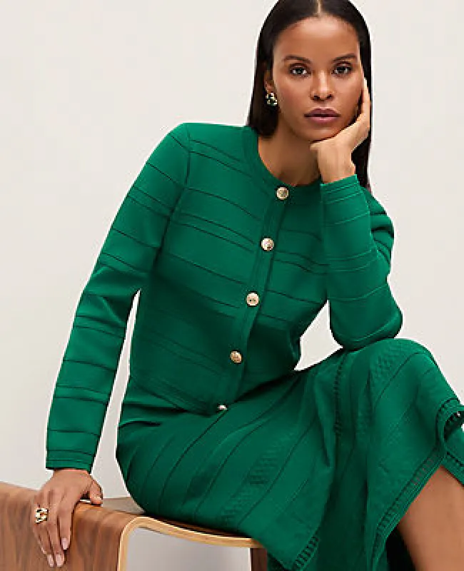 Ann Taylor Mixed Stitch Cardigan sold by Ann Taylor