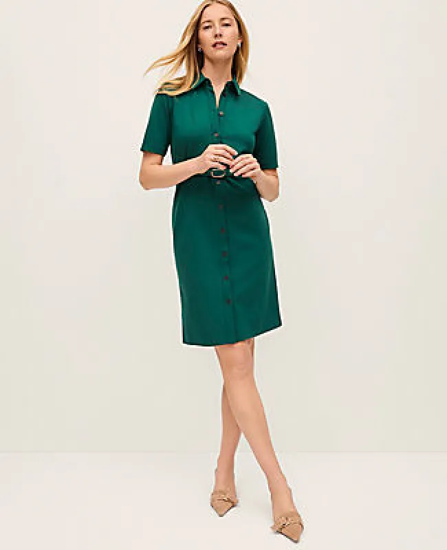 Ann Taylor Petite Ponte Belted Flare Dress made by Ann Taylor