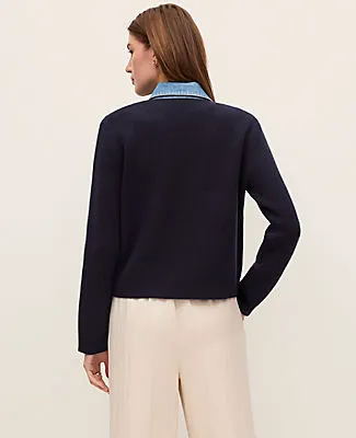 Ann Taylor Weekend Collection Denim Sweater Jacket sold by Ann Taylor product image thumbnail 2