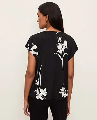 Ann Taylor Petite Floral Mixed Media Top sold by Ann Taylor product image thumbnail 2