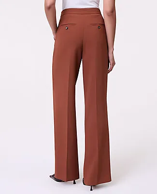 Ann Taylor The Petite Side Zip Wide-Leg Pant in Textured Crepe sold by Ann Taylor product image thumbnail 3