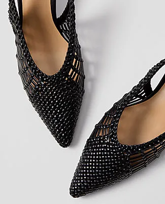 Ann Taylor Woven Nip Toe Slingback Pumps sold by Ann Taylor product image thumbnail 2