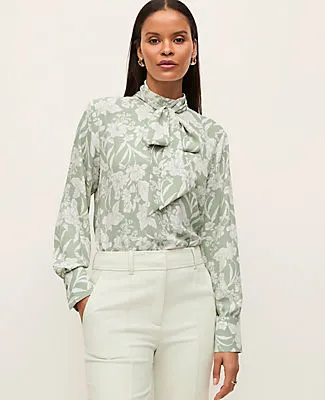 Ann Taylor Petite Floral Bow Blouse sold by Ann Taylor