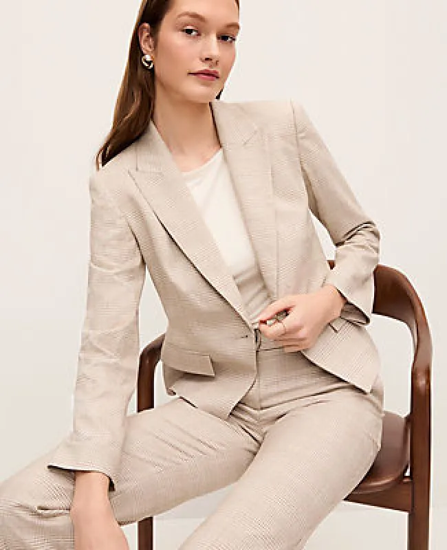 Ann Taylor The Petite One Button Fitted Blazer in Glen Check made by Ann Taylor