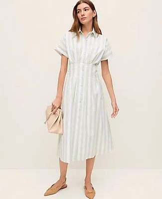 Ann Taylor Weekend Collection Striped Maxi Shirtdress sold by Ann Taylor product image thumbnail 3