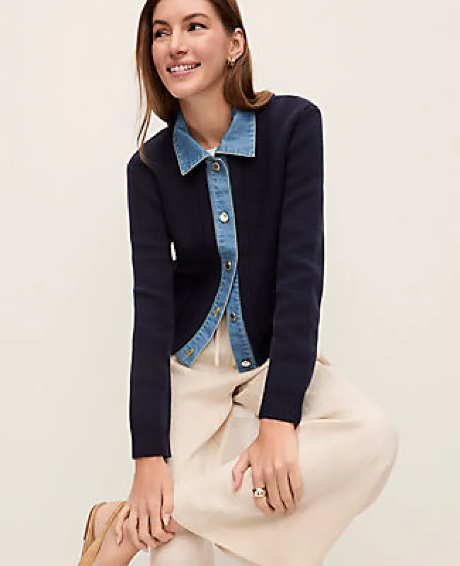 Ann Taylor Weekend Collection Denim Sweater Jacket sold by Ann Taylor