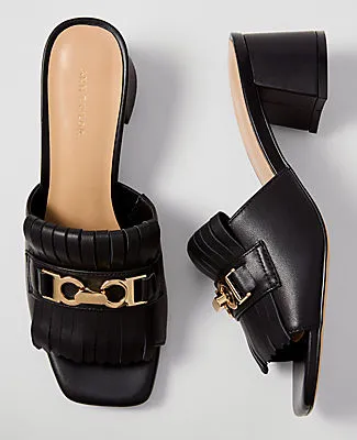 Ann Taylor Leather Kiltie Block Heel Sandal sold by Ann Taylor product image thumbnail 2