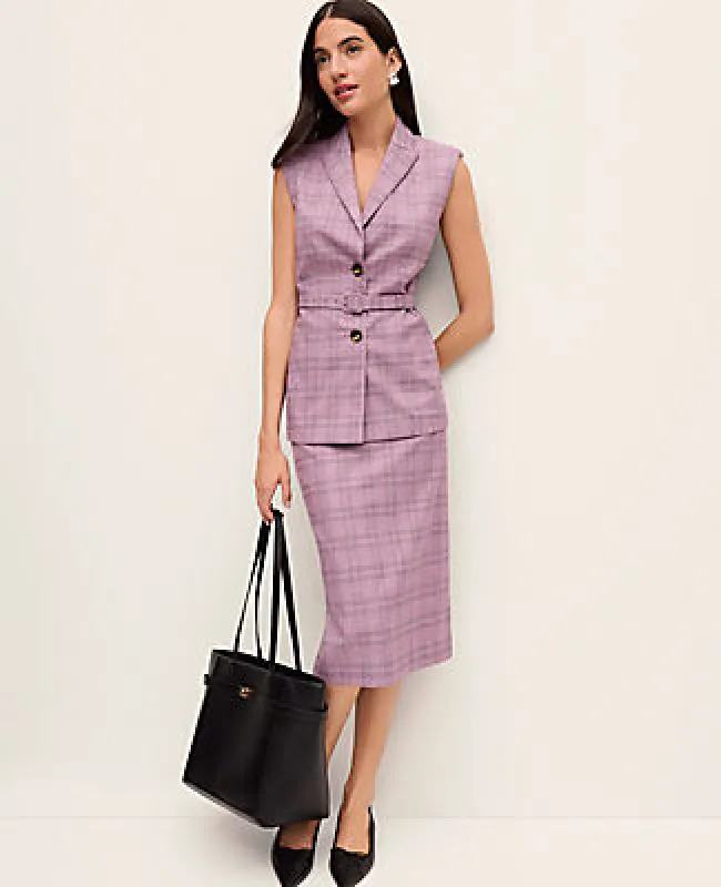 Ann Taylor The Petite Pencil Skirt in Plaid sold by Ann Taylor