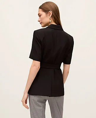 Ann Taylor The Petite Fitted Belted Blazer in Crepe sold by Ann Taylor product image thumbnail 2