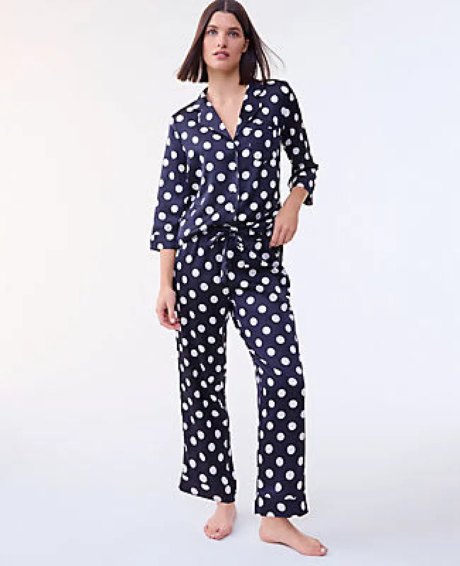 Ann Taylor Dotted Satin Pajama Set sold by Ann Taylor