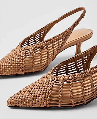 Ann Taylor Woven Nip Toe Slingback Pumps sold by Ann Taylor product image thumbnail 2