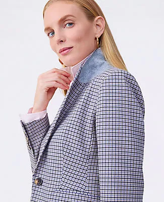Ann Taylor The Petite Fitted One Button Blazer in Houndstooth sold by Ann Taylor