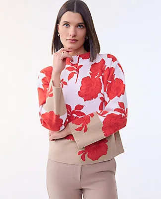 Ann Taylor Petite Floral Jacquard Sweater sold by Ann Taylor
