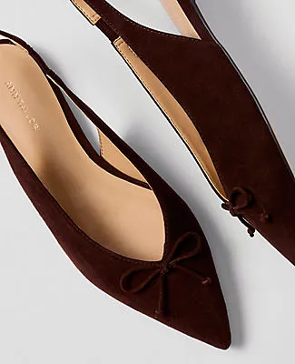Ann Taylor Weekend Collection Suede Bow Slingback Flat sold by Ann Taylor product image thumbnail 2
