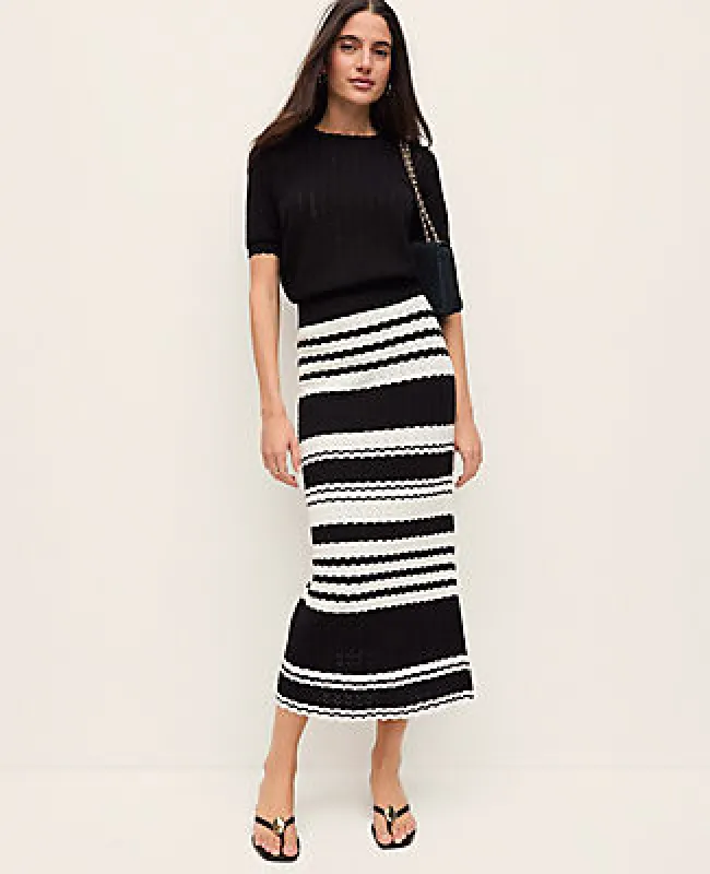 Ann Taylor Petite Striped Midi Sweater Skirt sold by Ann Taylor