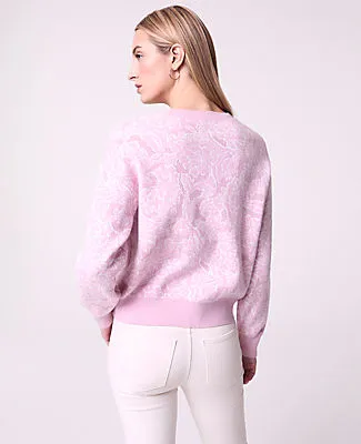 Ann Taylor Petite Weekend Collection Floral Jacquard Crew Neck Sweater sold by Ann Taylor product image thumbnail 2