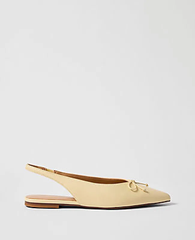 Ann Taylor Weekend Collection Leather Bow Slingback Flat sold by Ann Taylor