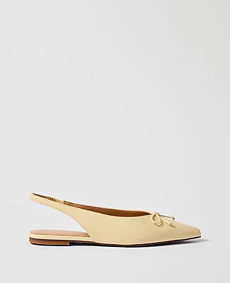 Ann Taylor Weekend Collection Leather Bow Slingback Flat sold by Ann Taylor