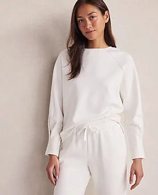 Ann Taylor Haven Well Within Soft-Brushed Fleece Pleated Crewneck sold by Ann Taylor