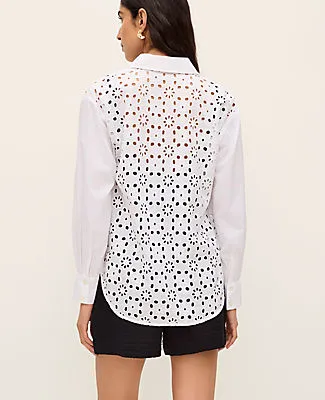 Ann Taylor Eyelet Oversized Shirt sold by Ann Taylor product image thumbnail 2