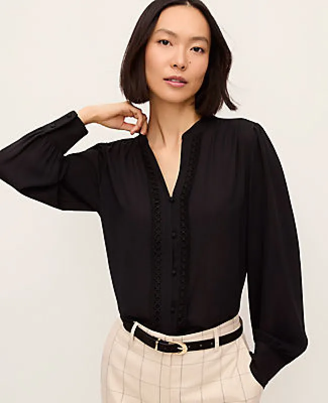 Ann Taylor Lace Trim Blouse made by Ann Taylor