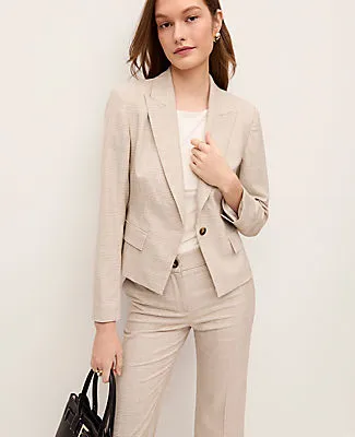 Ann Taylor The Petite One Button Fitted Blazer in Glen Check sold by Ann Taylor product image thumbnail 3