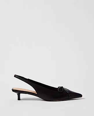 Ann Taylor Leather Bow Slingback Pump sold by Ann Taylor
