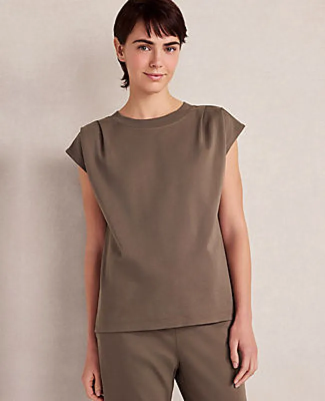 Ann Taylor Haven Well Within Organic Cotton Interlock Pleated Tee sold by Ann Taylor