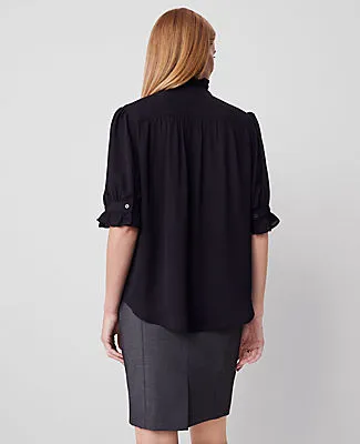 Ann Taylor Petite Ruffle Collar Shirt sold by Ann Taylor product image thumbnail 2