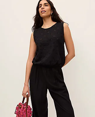 Ann Taylor Eyelet Bubble Hem Top sold by Ann Taylor