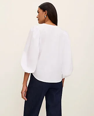 Ann Taylor Gathered V-Neck Blouse sold by Ann Taylor product image thumbnail 2