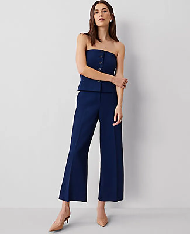 Ann Taylor The Petite Wide-Leg Crop Pant in Fluid Crepe sold by Ann Taylor