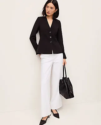 Ann Taylor The Peplum Jacket in Fluid Crepe sold by Ann Taylor product image thumbnail 3